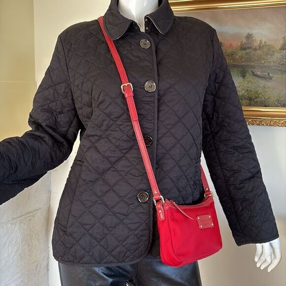 Kate Spade Leather & Nylon Adjustable Crossbody Bag Red - Picture 3 of 15